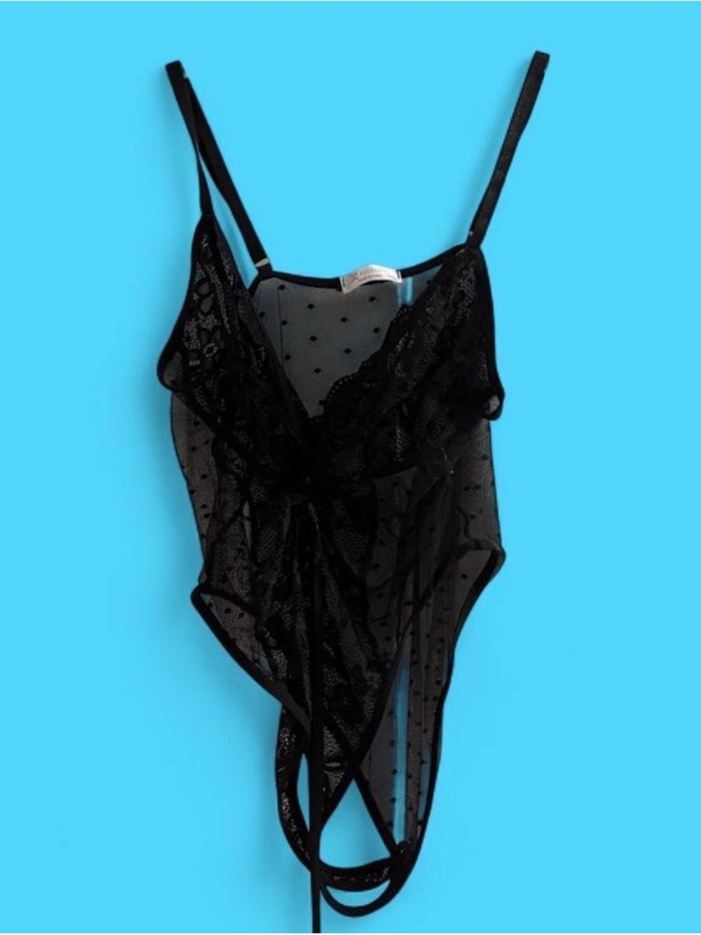 Sheer Black Lace Mesh Teddy Bodysuit - Women Intimates